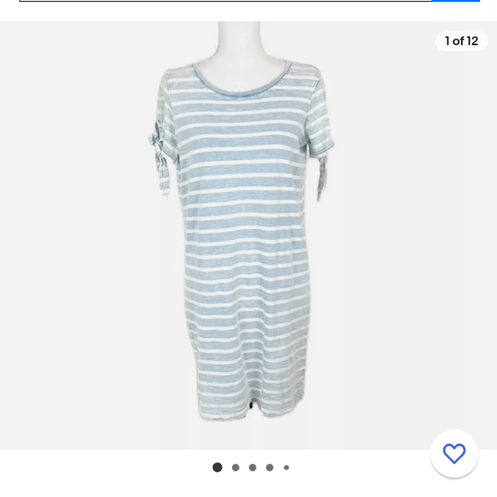 Striped dress , washed out tie sleeve‎
